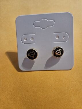 Superman Logo Stud Earrings - Black and Gold